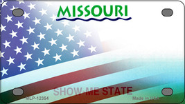 Missouri with American Flag Novelty Mini Metal License Plate Tag - £11.70 GBP