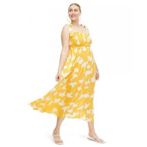 Nwt Dvf For Target Smocked Yellow Gingko Midi Dress Xxl Diane Von Furstenberg - £42.49 GBP