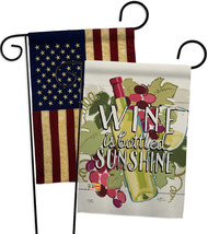 Wine is Sunshine - Impressions Decorative USA Vintage - Applique Garden Flags Pa - £24.81 GBP