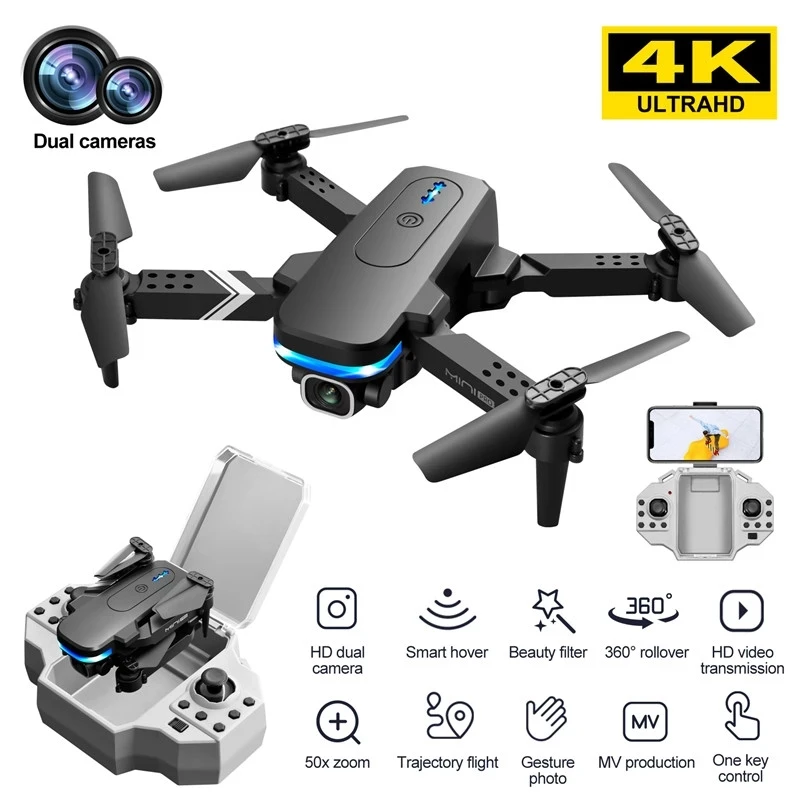 Mini Pocket RC Drones With 4K HD Dual Camera WiFi Fpv Drone Aerial Photograp - £42.47 GBP+