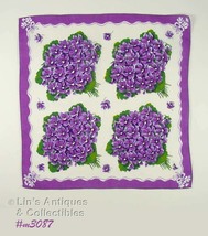 Vintage Bouquets of Purple Violets Hanky (#M3087) - £9.41 GBP