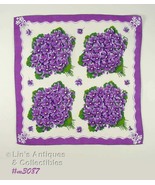 Vintage Bouquets of Purple Violets Hanky (#M3087) - £9.59 GBP