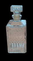 Luminarc Glass Diamond Cut Whiskey Decanter Bottle Matching Stopper France - $23.11