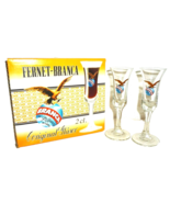 6 Fernet Branca Italian Shot Glasses in Collectors Box &amp; 1937 Advertisin... - £98.41 GBP