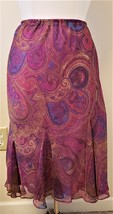 Ralph Lauren A-Line Midi Lined Skirt Sz-20 Multicolor Paisley - £31.84 GBP