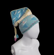 Vintage Mountain Ladies &amp; Ewe Wool Knit Beannie Ski hat Sheep/dancers Ye... - $29.70
