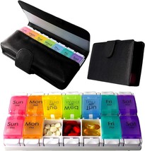 Zzteck XL Large AM PM Pill Organizer 7 day Easy One Touch Push and Flip Pill Box - £12.76 GBP