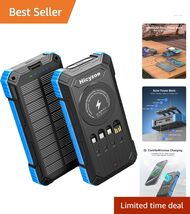 Versatile 49800mAh Wireless Solar Charger with 4 Built-in Cables &amp; Fast ... - $74.20