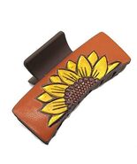 Western Design Hair Claw Clip Vegan Tooled Leather Sunflower - €15,31 EUR