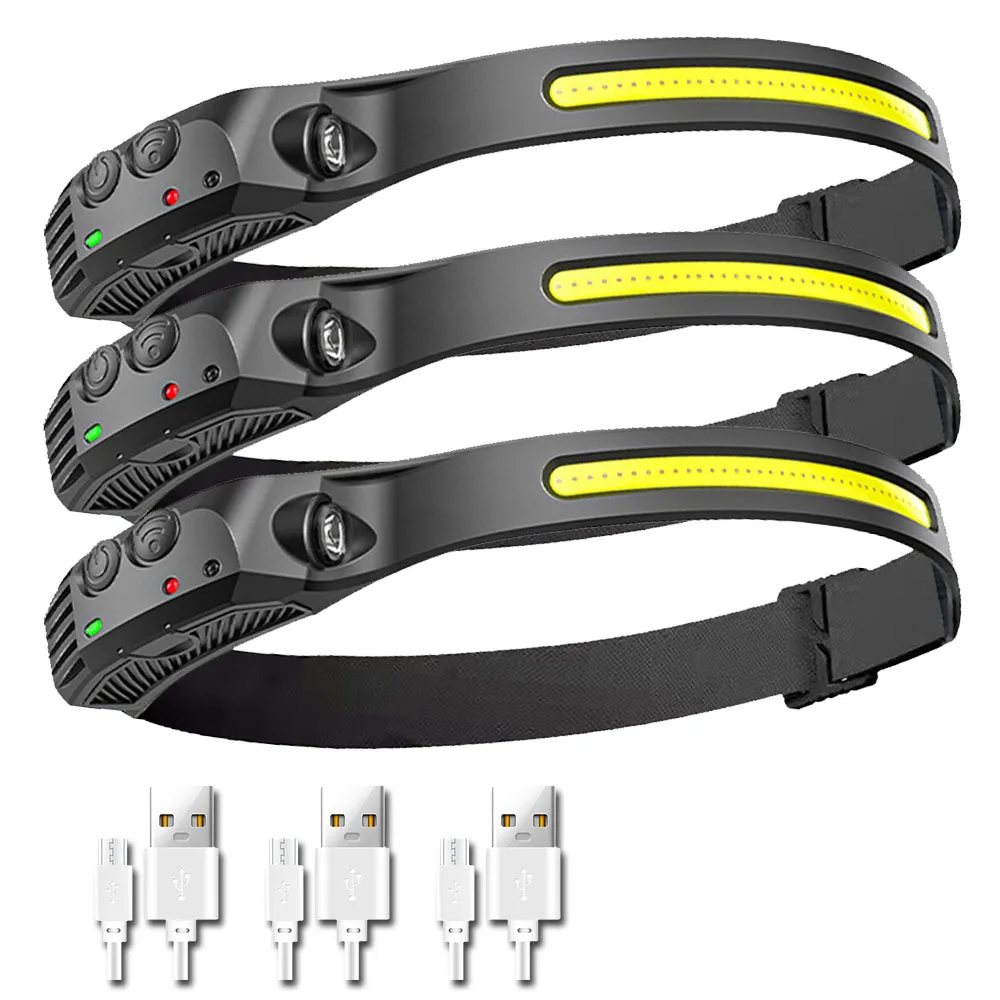 Portable Cycling Light COB LED HeadLamp USB Rechargeable Bicycle Lights Built-in - £89.95 GBP