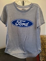 Gray Grey Small 3/5 Ford Blue Logo Vintage Inspired Graphic T-Shirt (K) - £8.14 GBP