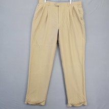 Hart Schaffner &amp; Marx Men Pants Size 40 Tan Wool Khaki Preppy Pleats Cla... - $12.24