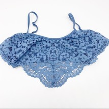 Victoria&#39;s Secret Womens S Brambi Ruffle Front Bralette Bra Cami Blue Lace - £13.10 GBP