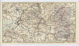 1925 Original Vintage Map Of National Park Eifel NORTH-RHINE Westphalia Germany - £16.82 GBP