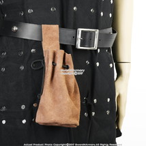 Medieval Suede Leather Drawstring Belt Pouch Bag Renaissance Faire LARP ... - $19.98