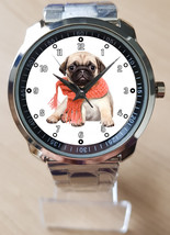 Dog Collection Cute Pug Pet  Unique Wrist Watch Sporty - £27.87 GBP