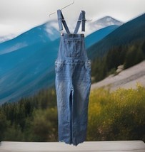 Unbranded Overalls Womens Medium Straight Leg Raw Hem Light Wash - $19.79