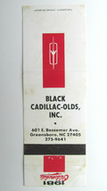 Black Cadillac -Olds Greensboro, North Carolina Matchbook Cover 1981 Oldsmobile - £1.59 GBP