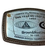 1982 Brown &amp; Root Lubbock Co2 Recovery Facility Safety Award Belt Buckle - $17.77