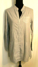 Banana Republic Button Front Shirt Size Medium White And Navy Blue Collared L/S - £11.19 GBP