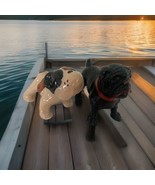 Vintage Dog Statues Figures Small Resin &amp; Porcelain Bulldog American Pit... - $280.41 MXN