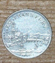 1856 KM350 6 Kreuzer Kreutzer Frankfurt Am Main German Germany Silver Coin Hesse - £123.40 GBP