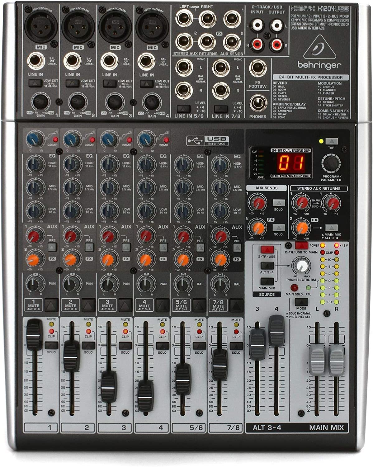 Behringer Xenyx X1204USB Mixer with USB and Effects - $271.99
