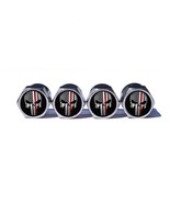 Punisher Fire Fighter Red Line Valve Stem Caps - Chrome Surface - Set of... - £9.37 GBP