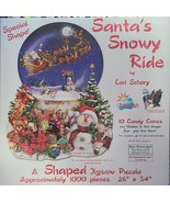  SunsOut Shaped Jigsaw Puzzle SANTA&#39;S SNOWY RIDE 1000 pc 34&quot; X 26&quot; Chris... - $6.89