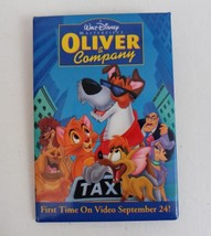 Vintage A Walt Disney Masterpiece Oliver &amp; Company Video Movie Promo Pin Button - £6.45 GBP