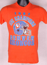 Vtg Denver Broncos AFC Champions 1987 Shirt-Orange Blue-S-NFL Football-Old Logo - $33.65