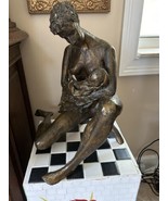 BARBARA BISGYER Bronze Sculpture Mother With Child On Chair - $2,965.05