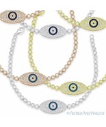 Evil Eye Charm Turkish Nazar Greek Hamsa .925 Sterling Silver &amp; Crystal ... - $69.95 CAD