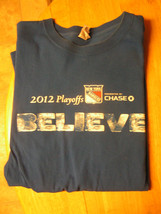 Jerzees 2012 NHL Playoffs NY Rangers Believe Chase Heavyweight Men&#39;s XL Shirt - £9.23 GBP