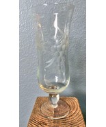 Set of 4 Stemmed Wine Glasses with Hand Engraved Grapes 6.5&quot; - £30.75 GBP