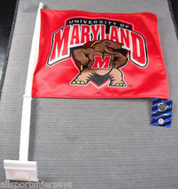 NCAA Maryland Terrapins Logo on Red Window Car Flag by Fremont Die - £15.71 GBP