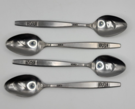 Interpur INR45 Double Band Flower Stainless Steel Teaspoon - Set of 4 - $14.50