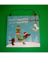 Dachshund Christmas Holiday Plaque  10&quot; x 10&quot; - $18.50