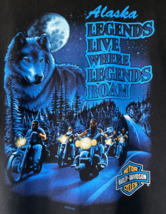 Vintage Harley Davidson T Shirt Mens XL Juneau Alaska Legends Live Roam TAKU USA - £81.10 GBP