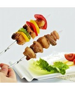 15pcs Reusable BBQ Skewers Barbecue Needle Stick Kebab Stick Stainless S... - £7.36 GBP