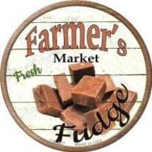 Farmers Market Fudge Novelty Metal Mini Circle Magnet - £10.41 GBP