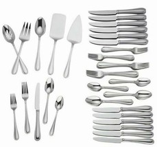 Lenox Ashbridge 77 PC Stainless Flatware Service/12 w/Steak Knives/5 Ser... - £195.38 GBP