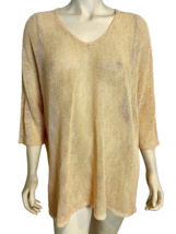 NWT Nic + Zoe Tan V Neck Short Sleeve Sweater Size 3X - £53.14 GBP