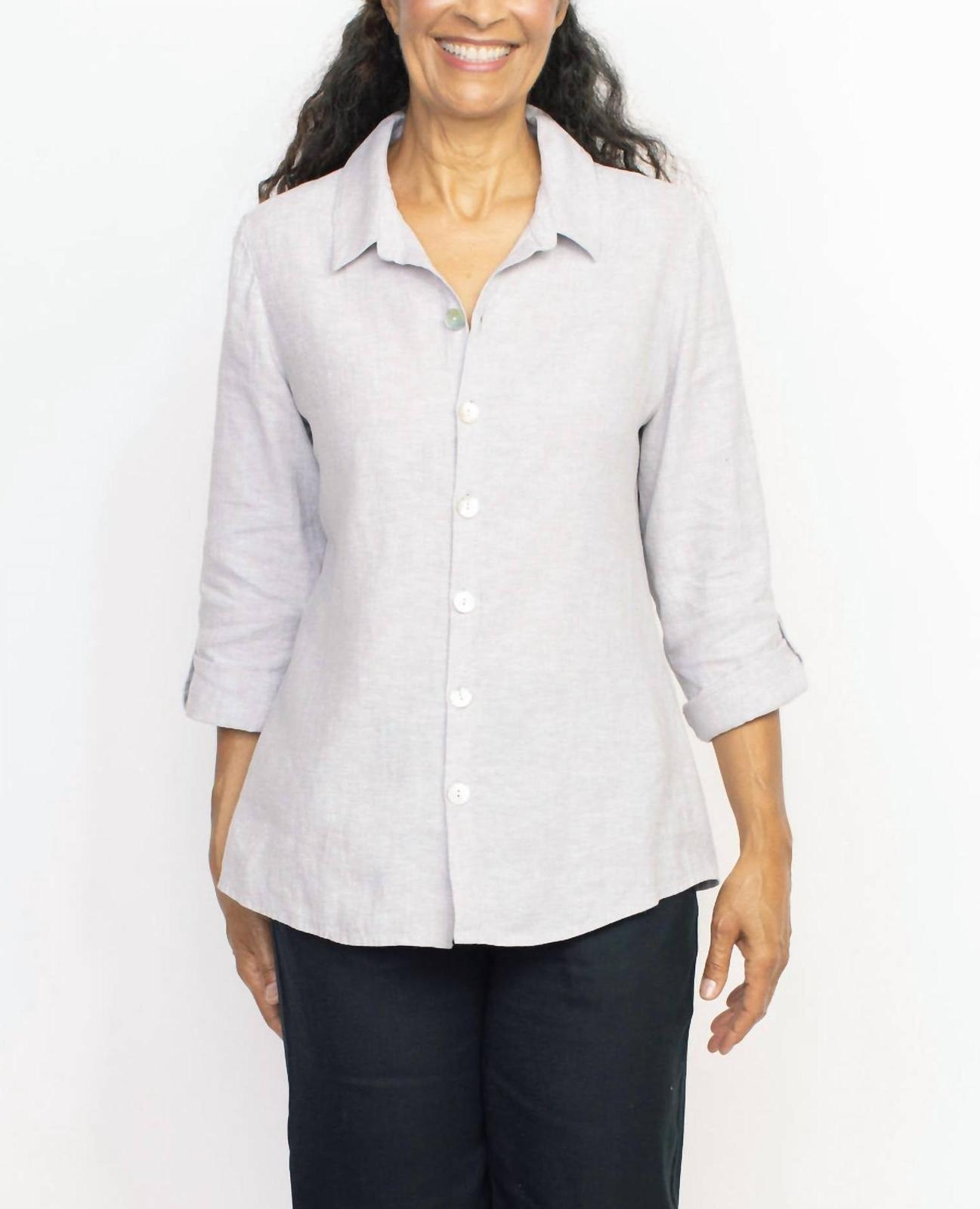 Habitat Lined Blend Button Front Shaped Shirt Gull - $56.00