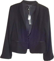 NWT Eileen Fisher Blazer Small Tropical Leather Trim Jacket Vintage Recycled - £120.40 GBP