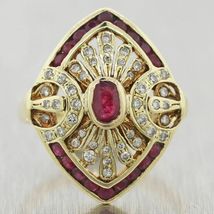 1.80CT Oval Cut Ruby 14K Yellow Gold Finish Engagement Wedding Vintage Ring - £75.91 GBP