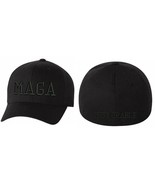 Make America Great Again Flex Fit Black Hat - BLACKOUT MAGA WITH DEPLORA... - £18.87 GBP