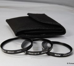 Vivitar 52mm kit +1, +2, +4  Filter macro close-up lens set - £28.90 GBP