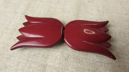 Rare Vintage Red Tulips Plastic Belt Buckle - $55.30