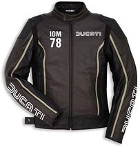  Ducati Iom 78 Black Full Grain Cowhide Motorcycle Racing Moto Leather Jacket - £177.71 GBP